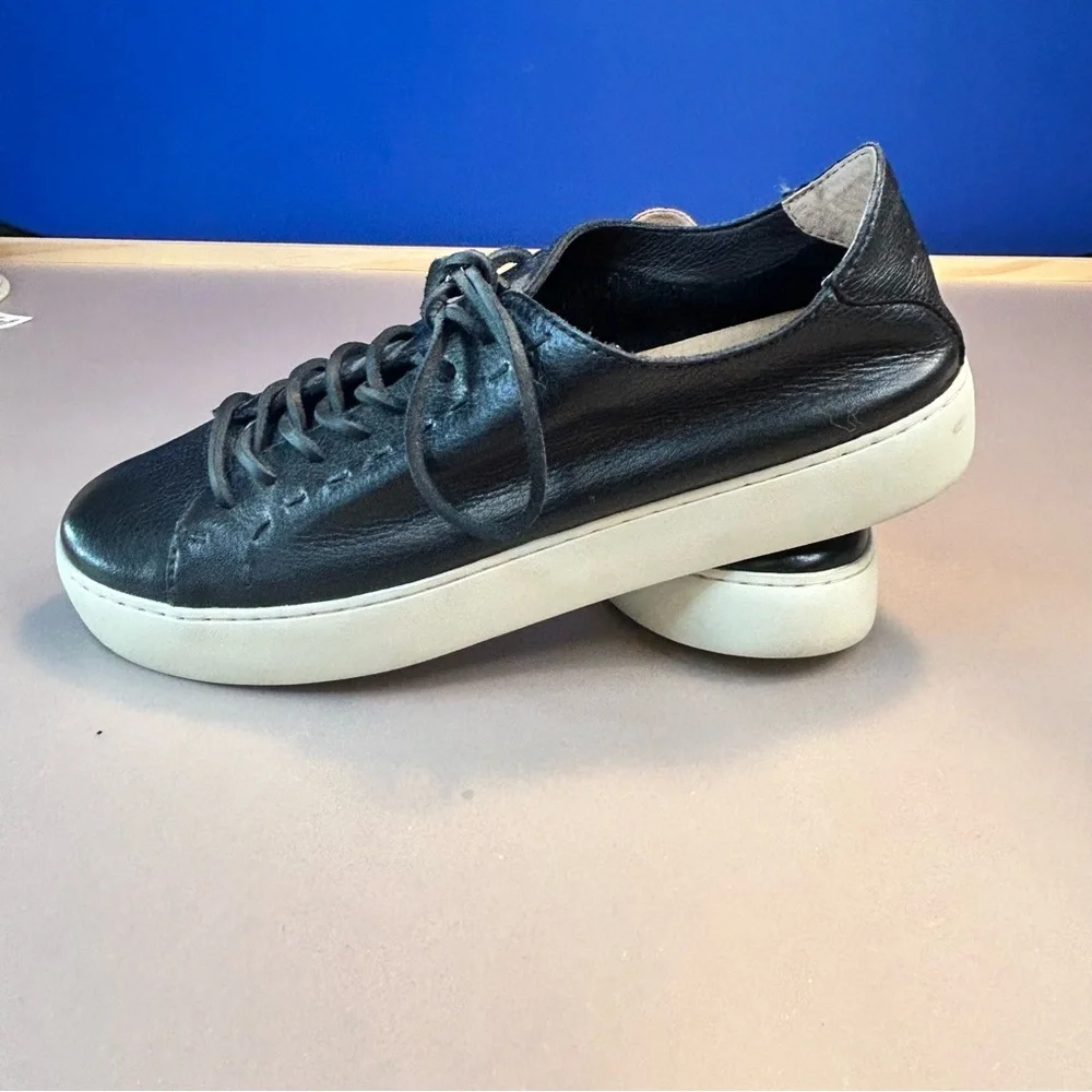 Frye Lena Low Lace Sneakers Leather Black Women’s Size 10M Shoes - Picture 5 of 10